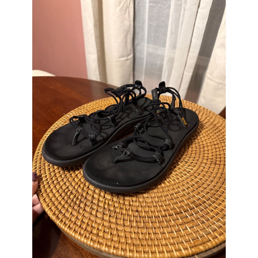 Teva Voya Infinity Black Strappy Gladiator Sandals Womens 7 1019622